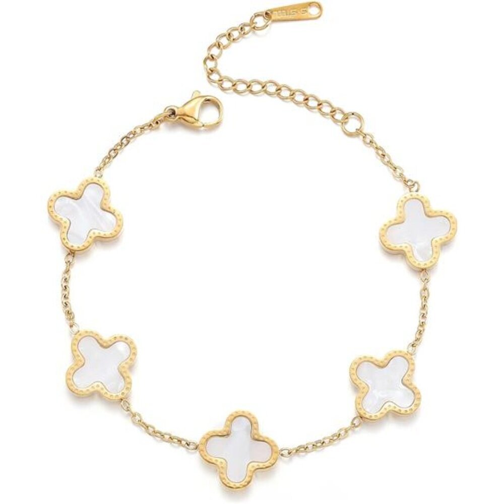 18k Gold Plated Clover Lucky Bracelet For Women 42$